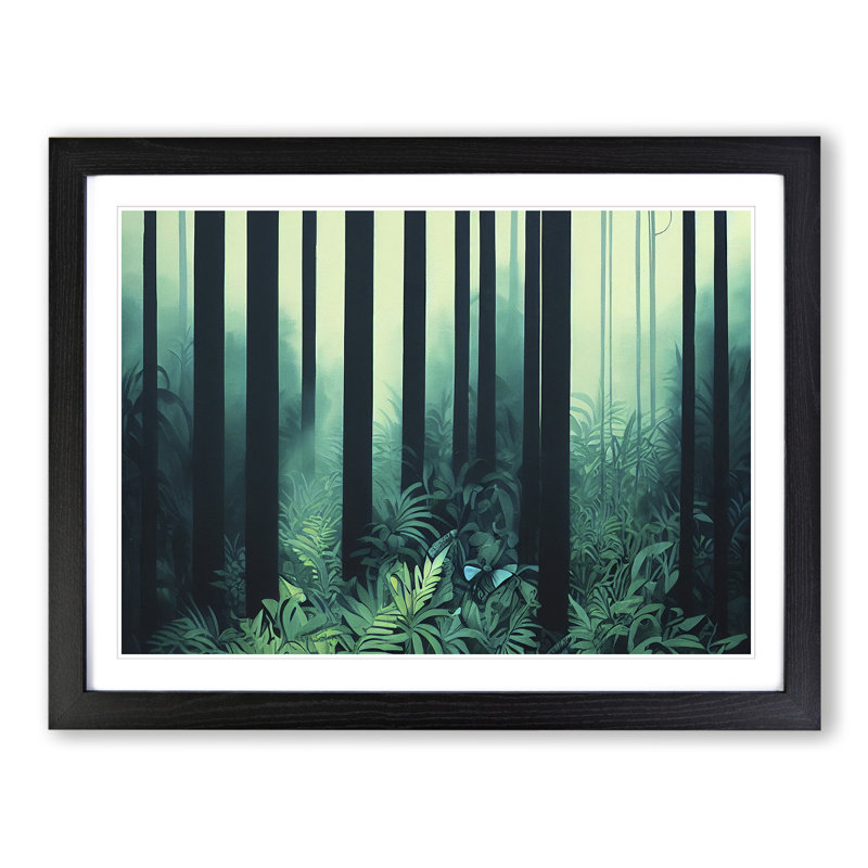 Deep In The Jungle Vol.6 - Single Picture Frame Painting, Black, 46cm H x 64cm W x 2cm D