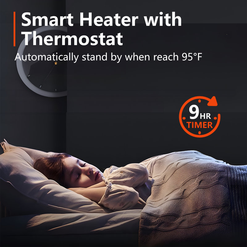Oscillating Bladeless Tower Fan and Heater Combo with Remote Control 10 Speeds 9H Timer Thermostat, Black/Silver