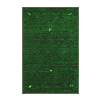 Tapis vert contemporain 946 lavable à la machine