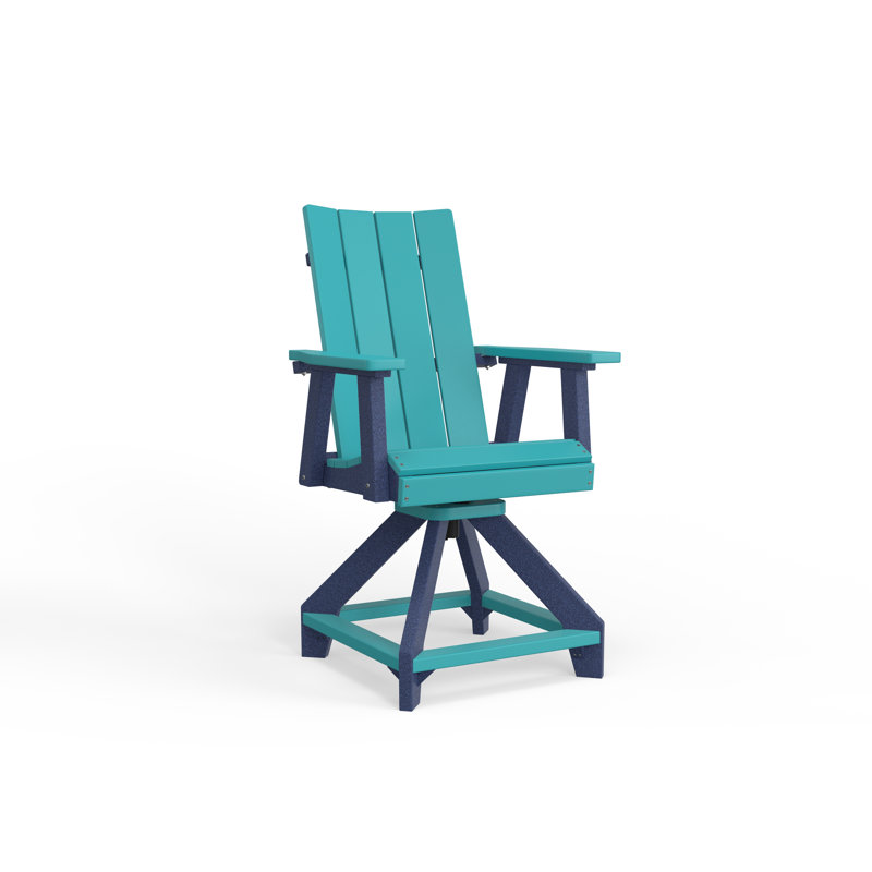 SOL Outdoor Bar Stool, Pacific Blue, Aruba Blue