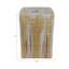 Tabouret de jardin carré en céramique émaillée pour la décoration intérieure - Tabouret décoratif d'extérieur avec grille pour le salon - 19 po, beige et blanc