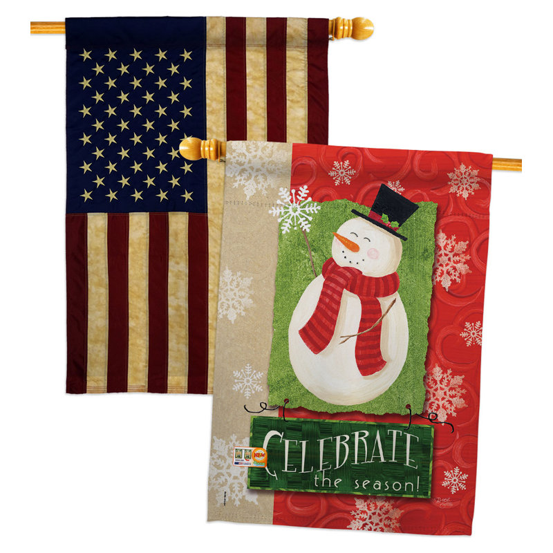Double Sided 40'' H x 28'' W Polyester Christmas House Flag