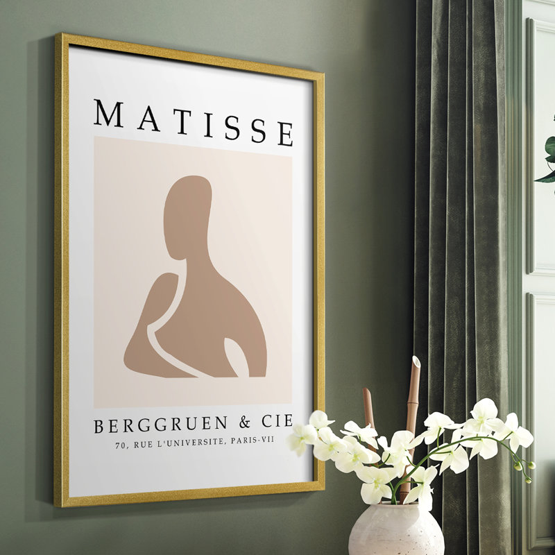 Matisse, reproduction d'art encadrée - bois massif, H 20 po x l 16 po