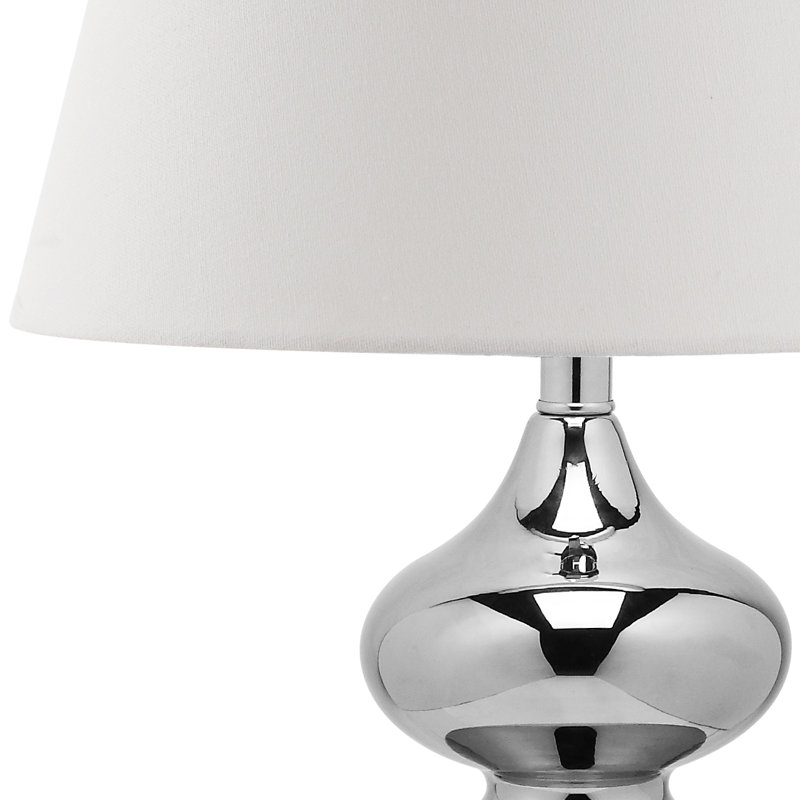Glass Table Lamp, Silver