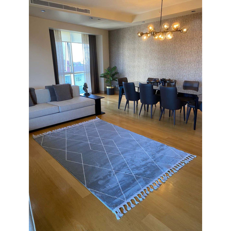 Tapis en coton Tishina, Rectangle 6 pi 7 po x 9 pi 10 po