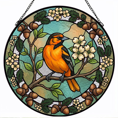 Panneau de vitrail en verre coloré, 7,8 heures