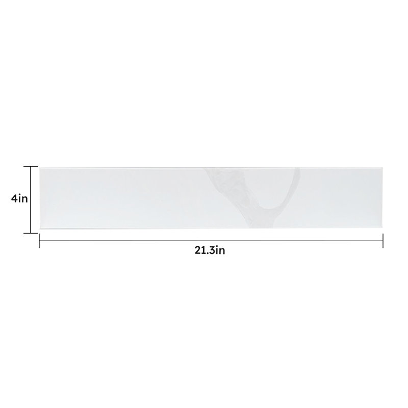 22 po latéral | 21,3 x 4,02 x 0,79 | Quartz | 1 pièce | latéral de salle de bain | blanc | latéral Calacatta quartz