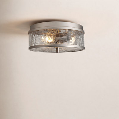 Alixandra 12" 2-Light Wrought Iron Flush Mount