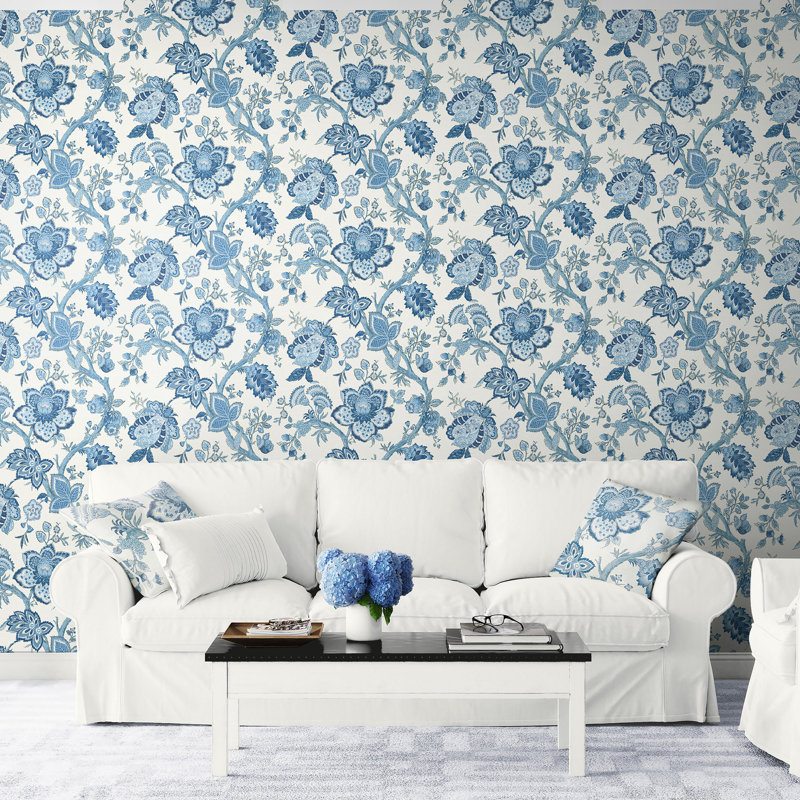 Multi Coloured 8.23m x 68.5cm Matte Wallpaper Roll, Blue