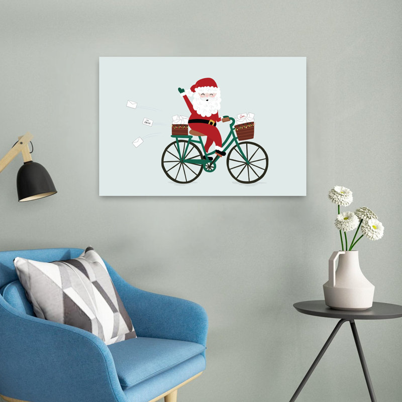 Père Noël fantaisiste, art contemporain, H 16 po x l 24 po