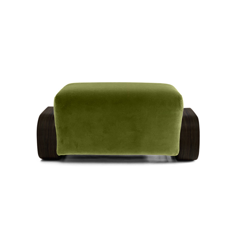 Cayenne Ottoman, Avocado Velvet