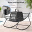 Turquoise Outdoor Oversize Papasan Rocking Chair with Thick Cushion, Outdoor Rocker, Patio Furniture-344945954-356683401