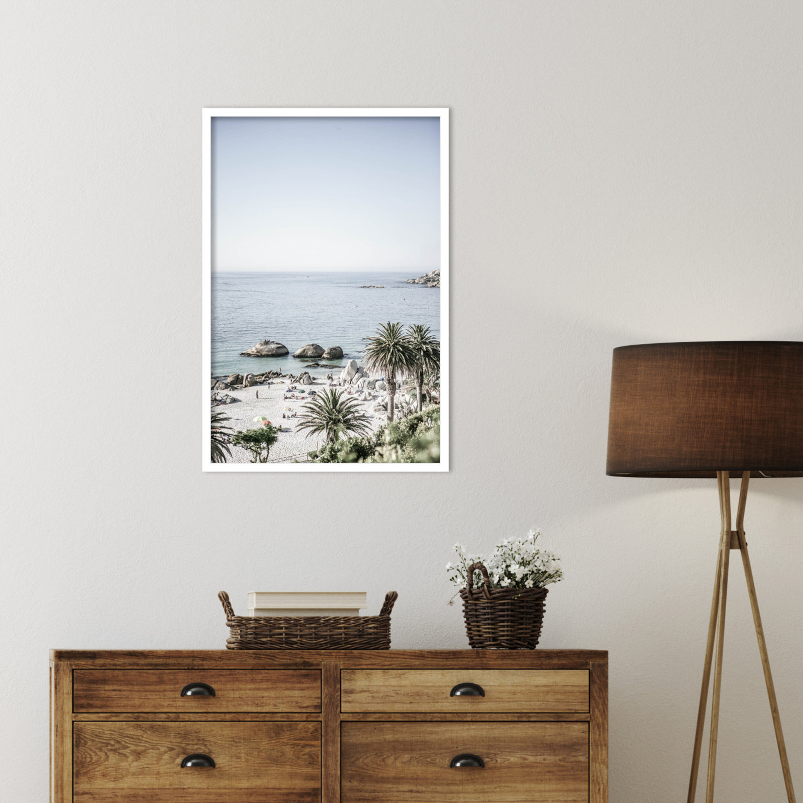 Pindall "Clifton Beach" Print, White, 33" H x 23" W