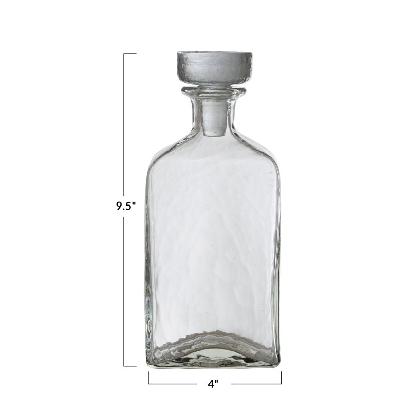 Carafe à vin en verre Lyllyan, H 9,5 po x L 4 po x l 2,5 po