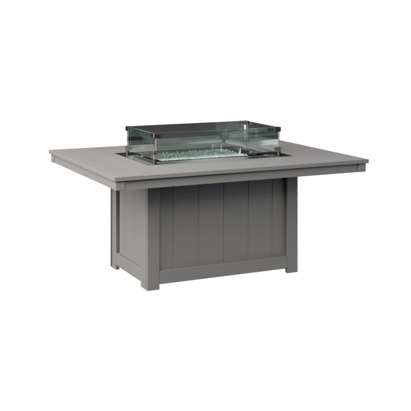 Berlin Gardens Donoma Rectangular Fire Pit Table, Light Gray