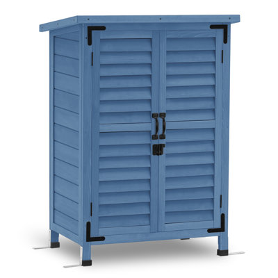 Armoire à outils de jardin en bois avec portes doubles l 24,6 "x P 18"