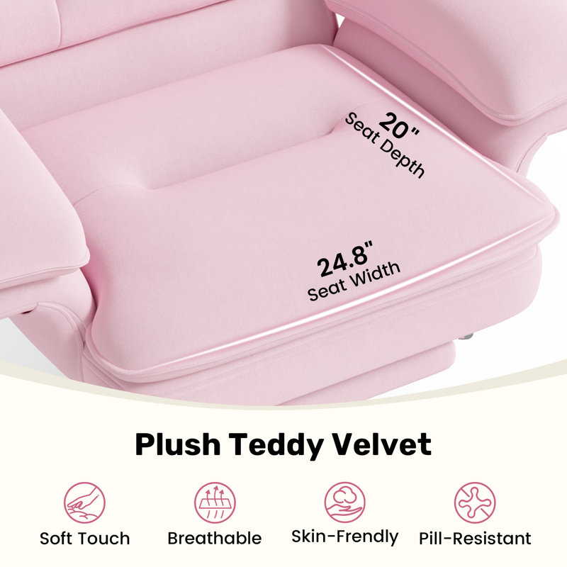 Canora Grey Cotton Blend Office Chair, Pink