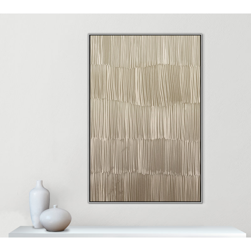 Linear Calm I Print par , Flottant argenté, H 61,5 po x l 41,5 po