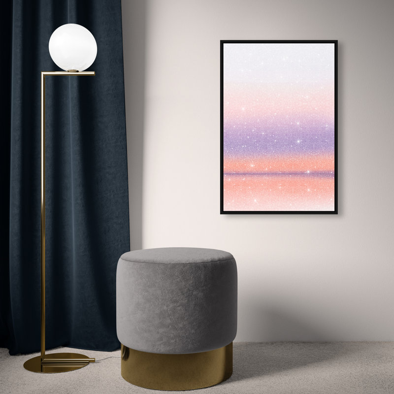 Peach Coastline Print by Oliver Gal, 16"H x 11"W, Black Floater Frame