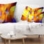 Motif de fractale jaune - Coussin décoratif imprimé abstrait