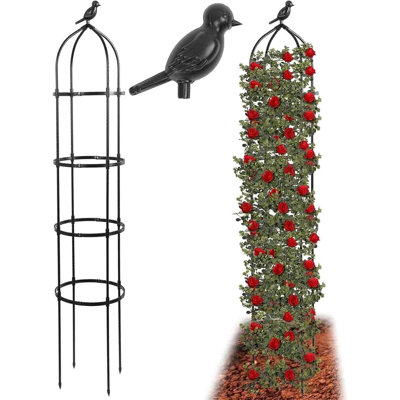 Garden Obelisk Trellis For Climbing Plants, Metal Plant Support Tower With Heavy-duty Thickened Tubes, Rustproof Flower Stand For Vines, Roses, Clematis, Jasmine, And Other Climbing Plants, Indoor And Outdoor Use