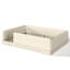 Grand lit beige rembourré en faux cuir Montessori pour enfants avec garde-corps amovibles-899090760-899090765