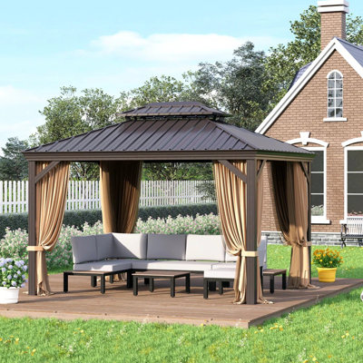 12 Ft. W X 10 Ft. D Aluminum Patio Gazebo