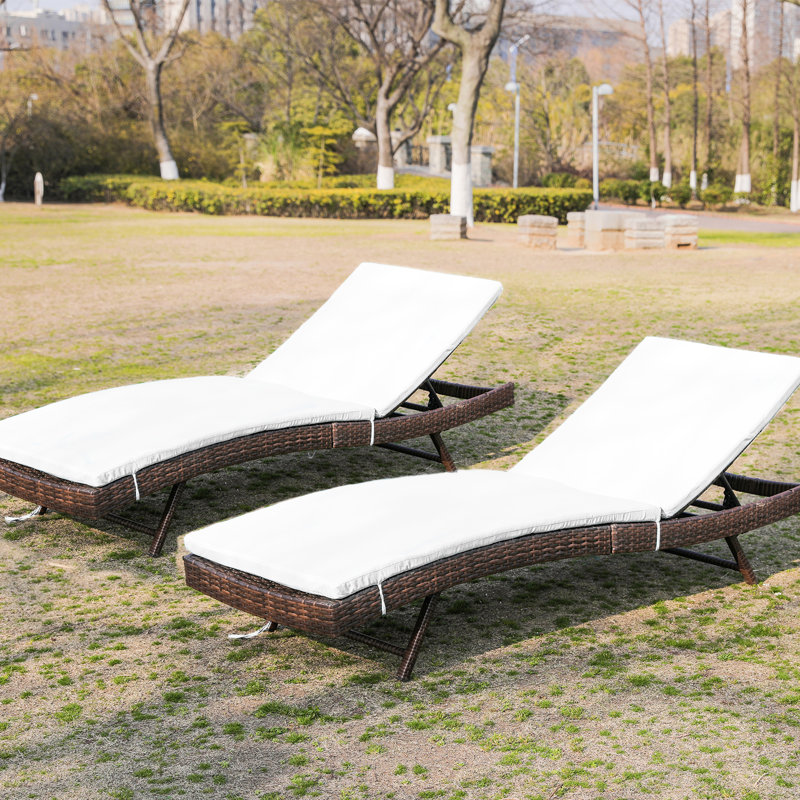Chaise longue en osier Diran, Blanc