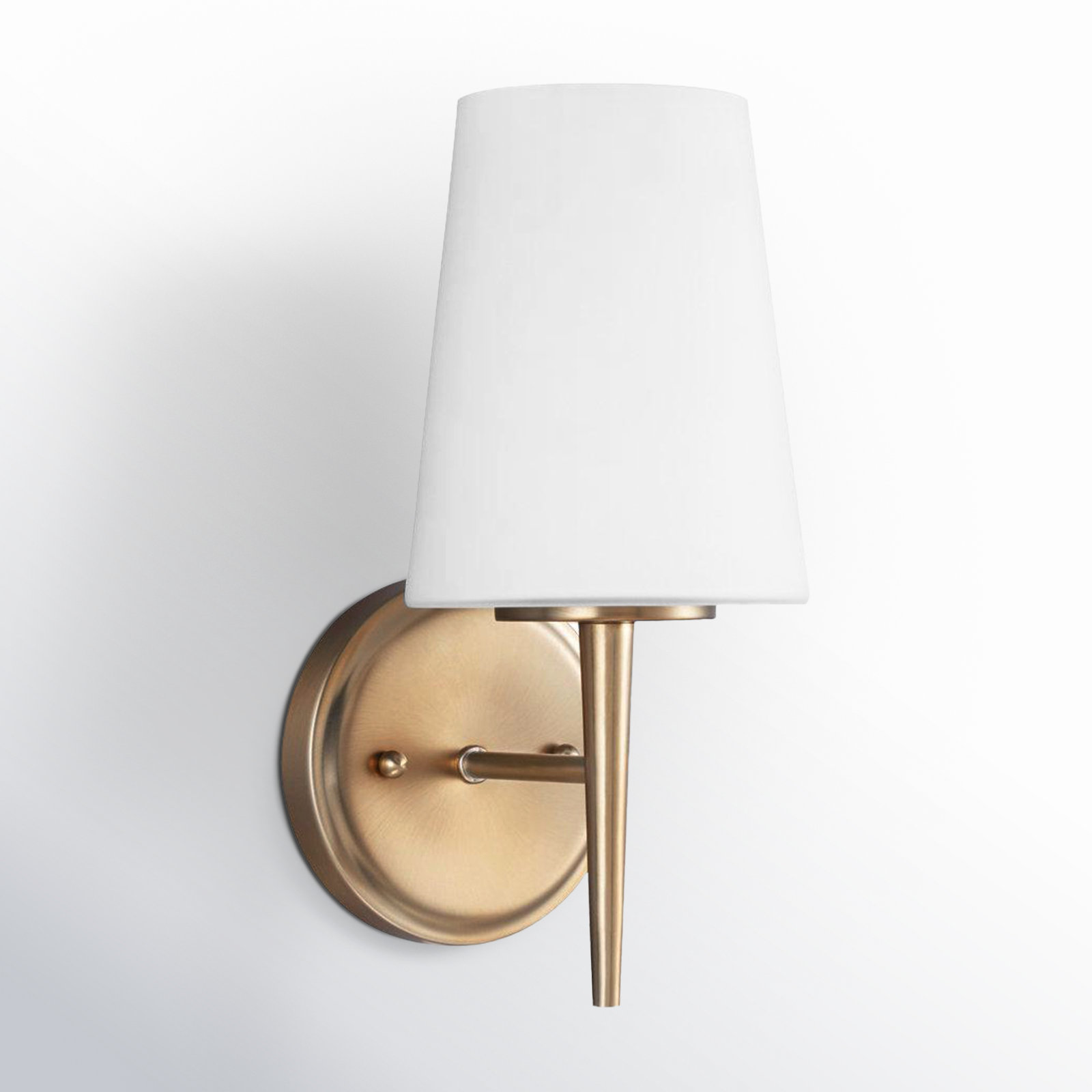 Erlandson Single Light Glass Dimmable Armed Sconce, 100W A19 Medium, Satin Bronze
