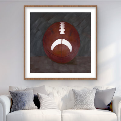 Football Ball - Man Cave Black Framed Matted Print Decor