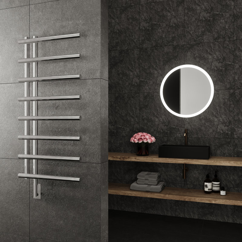 Chrome Wall Mounted 8-Bar Towel Warmer