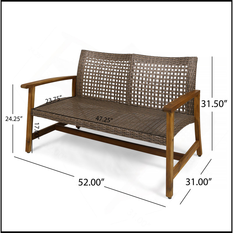 Causeuse en bois Hampton, Naturel / brun
