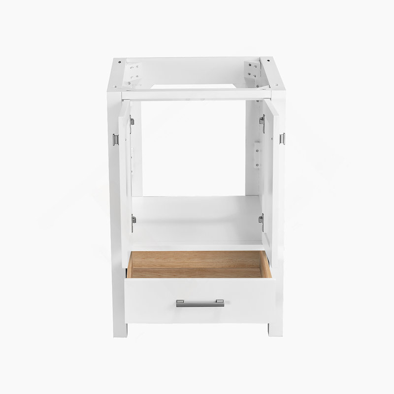 Meuble-lavabo sur pied 24 po, meuble-lavabo avec cadre en bois massif, comptoir de meuble-lavabo autoportant avec lavabo