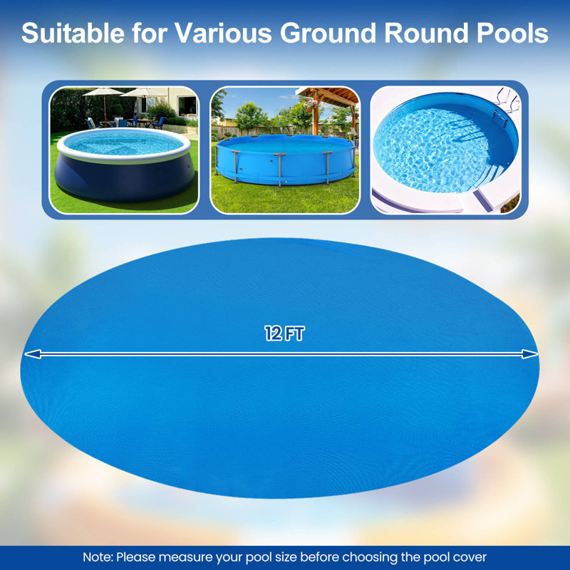 Piscine hors terre à structure en métal 12 pieds x 30 pouces avec couverture solaire de piscine 12 pieds