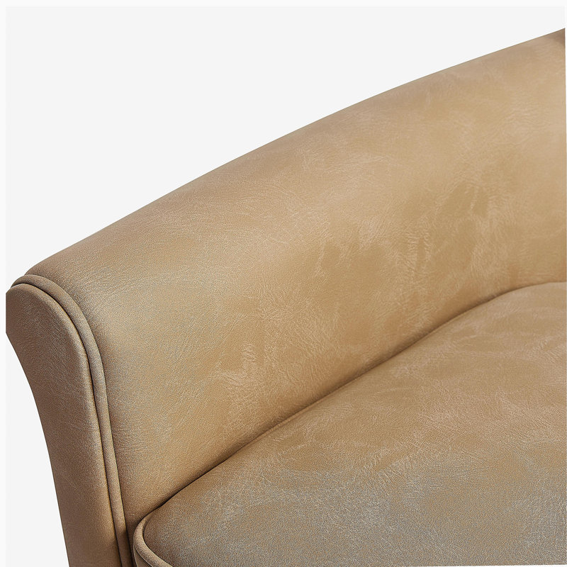 Fauteuil d'appoint pivotant en cuir Belmont, Brun miel