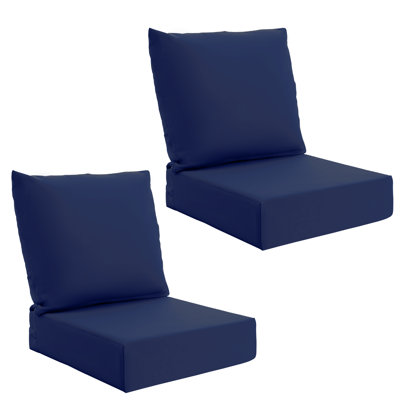 Coussins de mobilier de patio avec poignée et attaches, coussin d'extérieur imperméable et résistant à la décoloration, coussins de chaise pour chaises de salle à manger