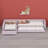 Innovative L-Shaped Upholstered Double Daybed Featuring a Convenient Pull-Out Trundle and Hidden Drawer Storage-774166229