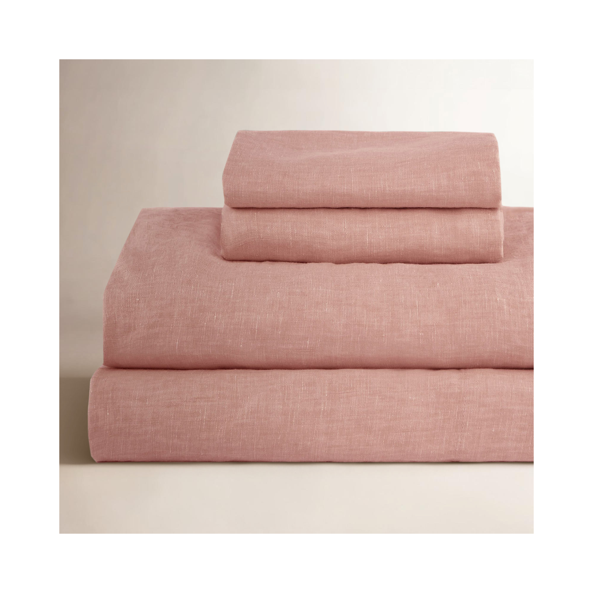 100% French Linen Sheet Set, Clay, Full Sheet Set with 2 Pillowcases