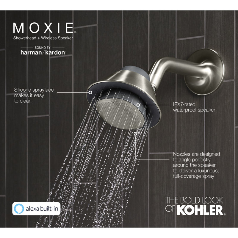 Moxie 2.5 GPM Full Fixed Shower Head, Vibrant Brushed Nickel