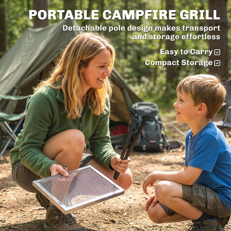 Barbecue pivotant, grille de cuisson réglable à 360 °