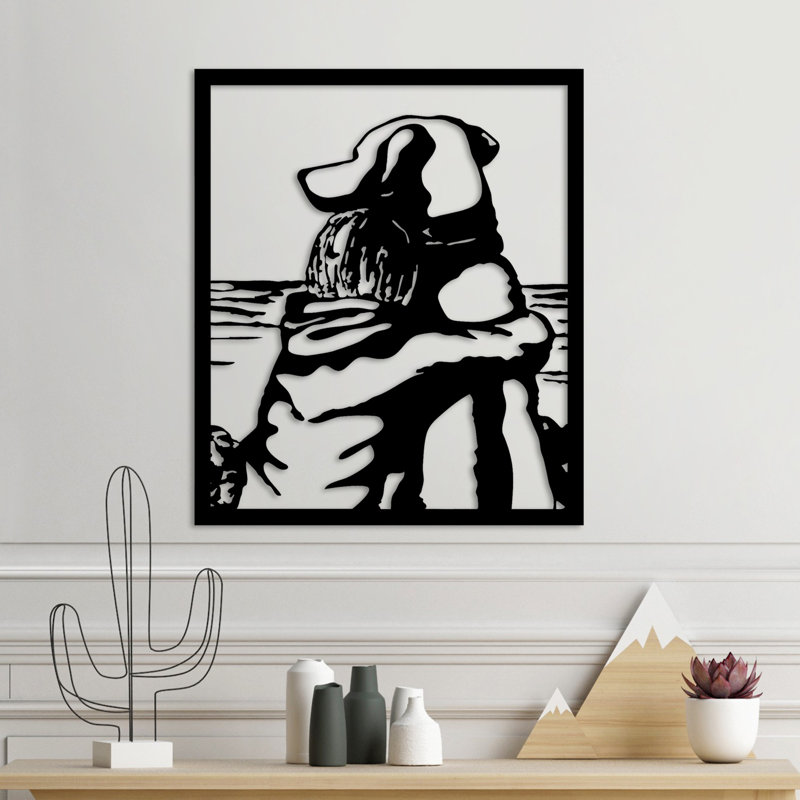 Élégant accessoire mural décoratif en métal, finition noire, 18,5 po x 22 po | Fabrication 100% métal, épaisseur: 0,06 po | Léger à 2,5 lb | Parfait pour la décoration et la présentation d'art moderne