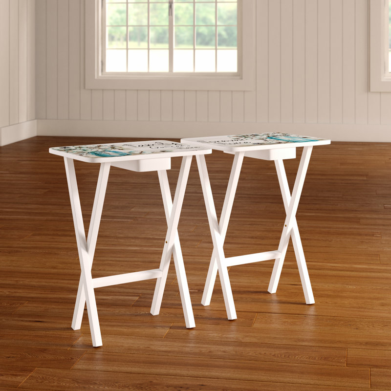 Senters Wood Rustic TV Tray Table Set