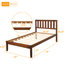 Lit plateforme en bois massif pour lit simple, tête de lit et lattes fiables (lit simple en noyer