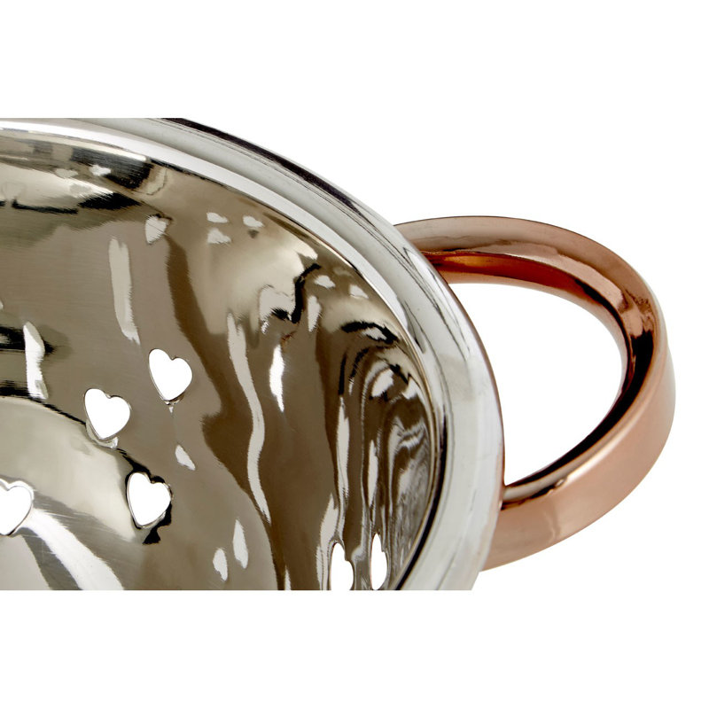 Symple Stuff Stainless Steel Colander, Rose Gold