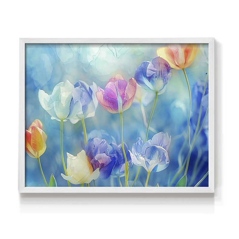 Série florale - LXVII - Impression encadrée - Restickable, H 8 po x l 10 po, Blanc