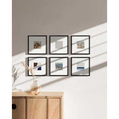 Matted Square Metal Picture Frames (Set of 15)