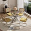 1 table de salle à manger en verre trempé et 4 chaises en porte-à-faux en velours-2141745543-2141745561