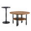 Ensemble de 2 tables basses et tables d'appoint rondes, formation de vide en PVC, table basse de 31,5 po avec rangement et table d'appoint de 15 po, ensemble simple, idéal pour le salon et la chambre à coucher.