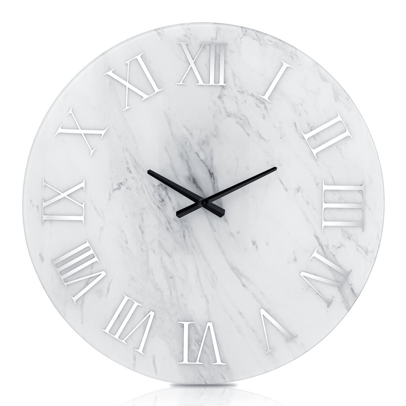 Horloge murale 23,6 po Aeliana Hecker, Blanc