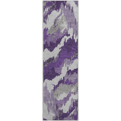 Premium Machine Washable Prisco Purple Rug